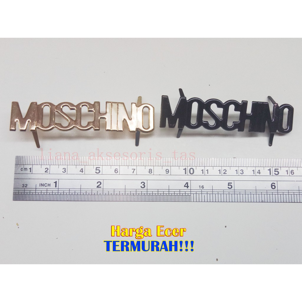 Logo TAS F65 (@1 BIJI) MOSSCHIN WARNA LIGHT GOLD DAN HITAM AKSESORIS TAS MURAH
