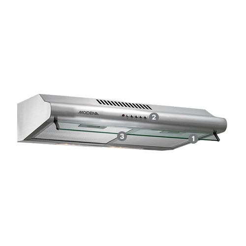 MODENA SX 6501 S / SILVER COOKER HOOD 60 CM PENGHISAP ASAP DAPUR / SX6501S