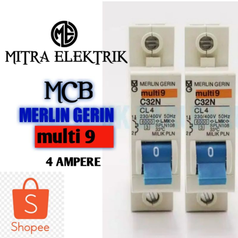 MCB MULTI9 BIRU 4 AMPERE MERLIN GERIN PLN 900W