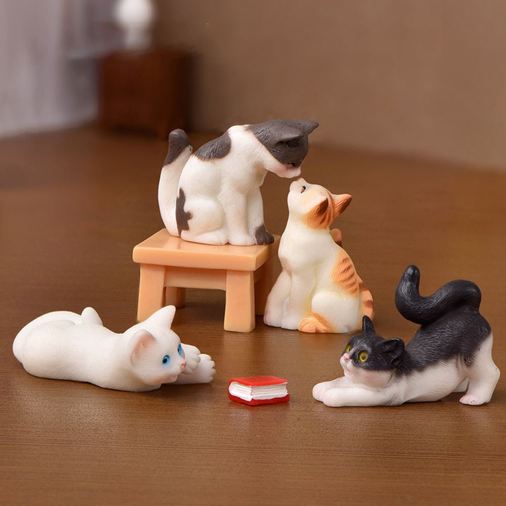 Cat Ornament Animal Exquisite Workmanship Mini Cat Crafts Miniatures Figurines for Home