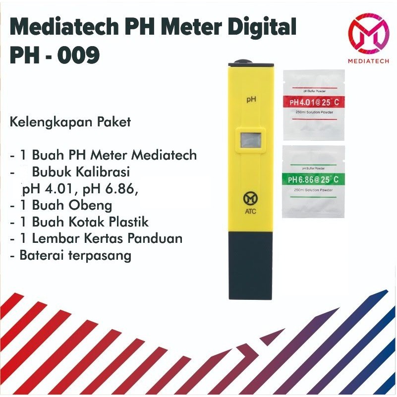 Mediatech  pH Meter Digital pengukur ph digital Tester Hidroponik / Akuarium / Kolam Renang - B1900124