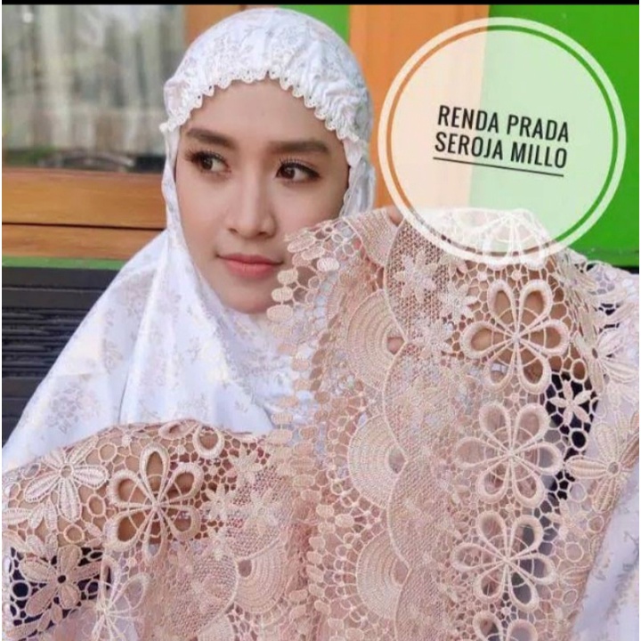 Mukena dewasa foil pradaa renda mix twotone mukenah pakaian sholat wanita dewasa hantaran foil renda mukena renda pradaa seroja