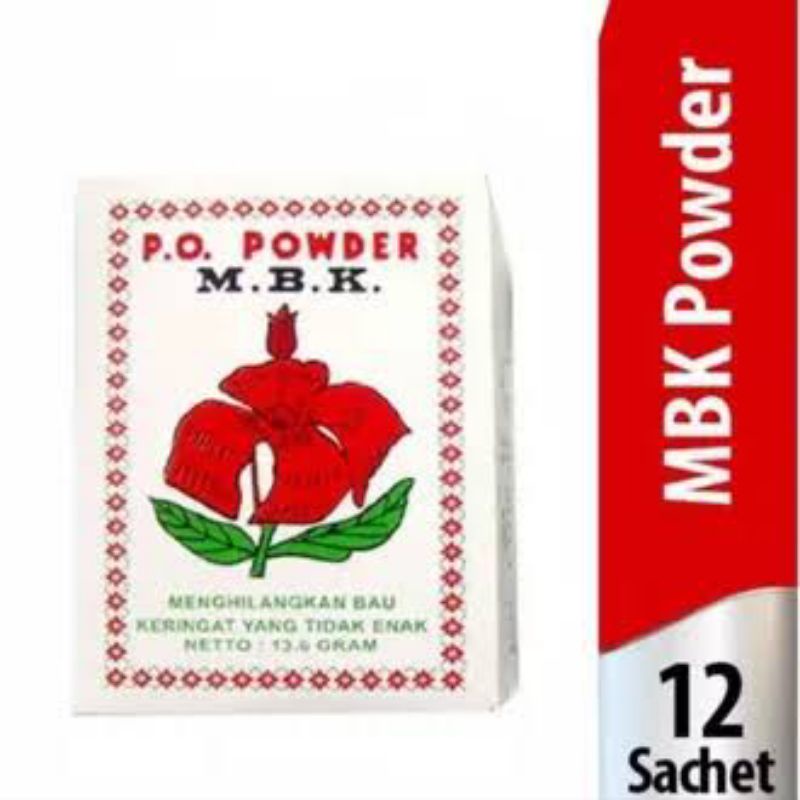 ORIGINAL BEDAK MBK POWDER PUTIH 1 BOX ISI 12 SACHET / BEDAK KETIAK M.B.K PUTIH PER BOX