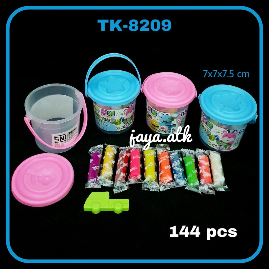 MALAM LILIN WARNA WARNI PLASTISIN MAINAN EDUKASI CLAY PLAYDOH TK-8209 PLUS CETAKAN SNI