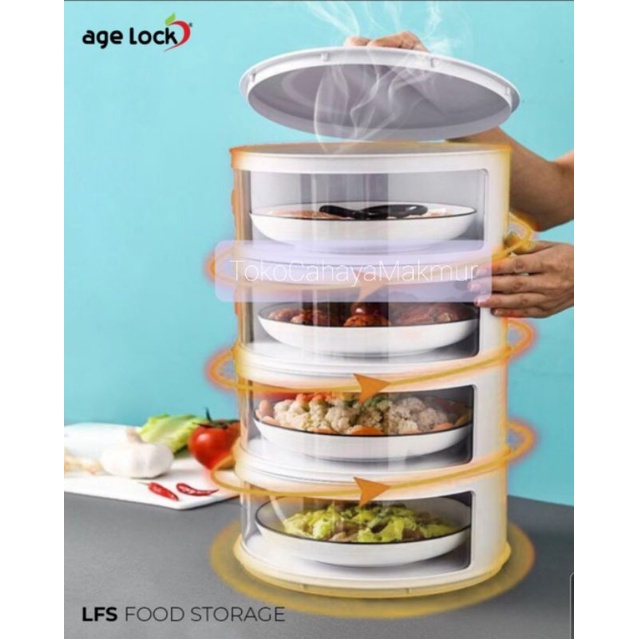 Age Lock Food Storage LFS 04 - Rak Tudung Saji 4 Tingkat / Rak Makanan