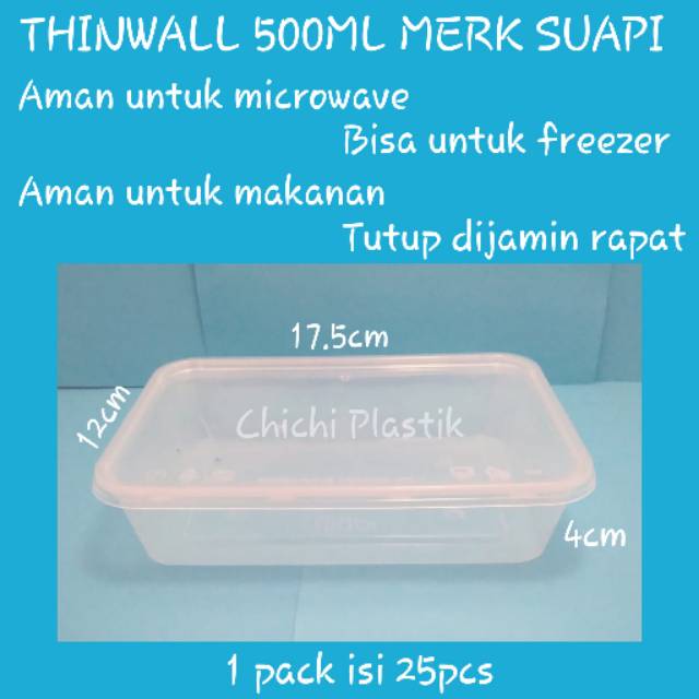 Thinwall food container 500ml suapi / Kotak Makan Bening / Mangkok plastik / Mangkok Bening