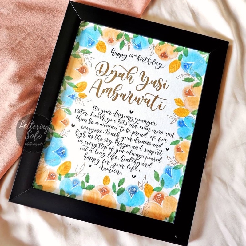 HAND LETTERING 10R (24x29cm) KADO ULTAH, WISUDA, WEDDING