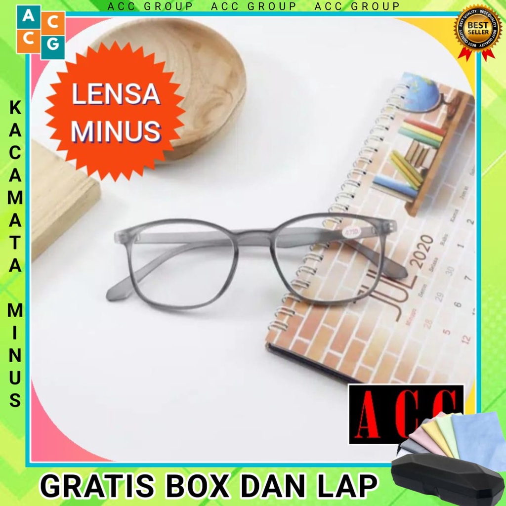 LENSA MINUS FREM KOTAK UNISEX UKURAN 0.50-6.00