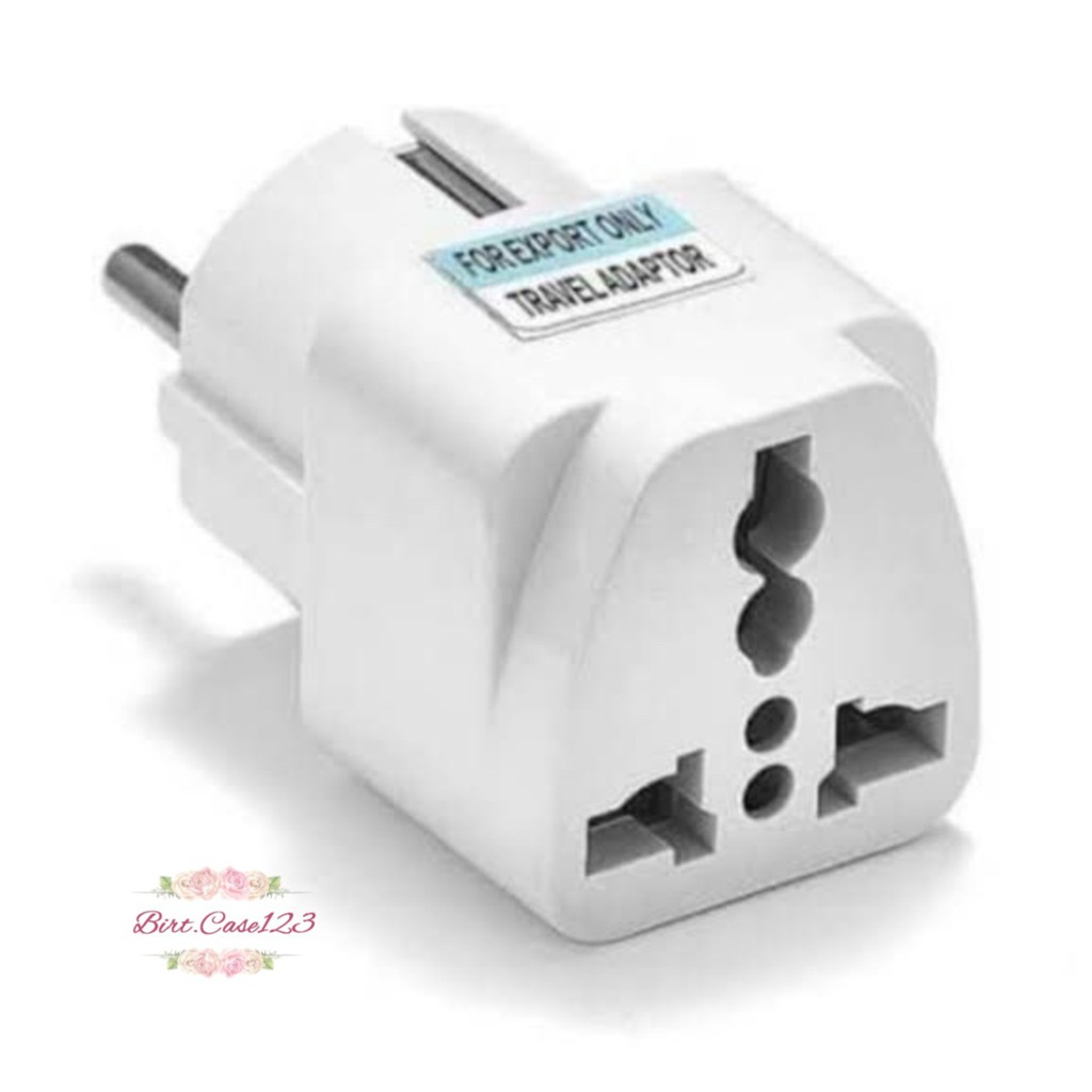 STEKER Adaptor Travel Charger / Sambungan Charger Kaki 3 ke Kaki 2 / EU KR Plug Adapter Converter BC6036