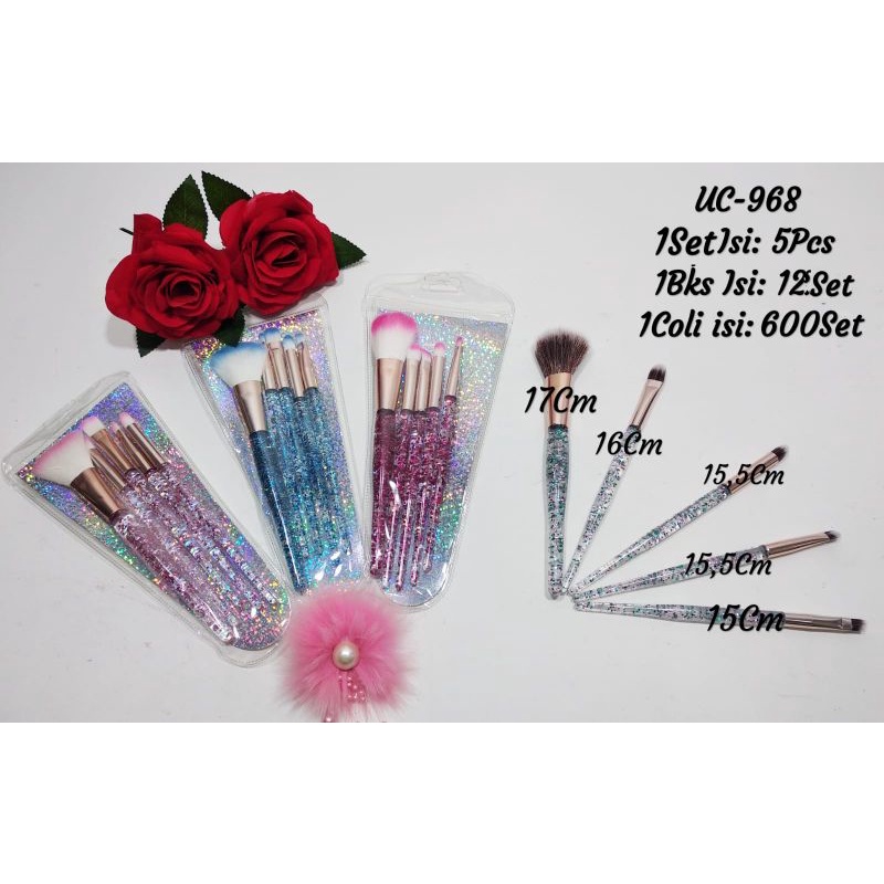 Kuas Set 5pcs|Kuas Gagang Glitter