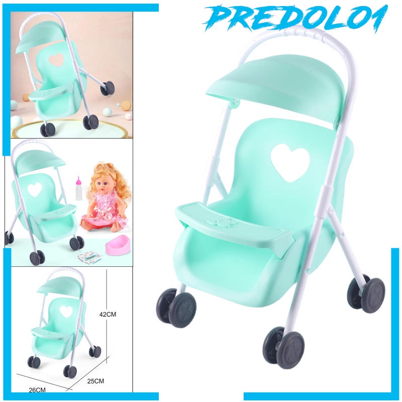 (Predolo1) Mainan Stroller / Kereta Dorong Bayi Mini Bahan Plastik Mudah Dilipat