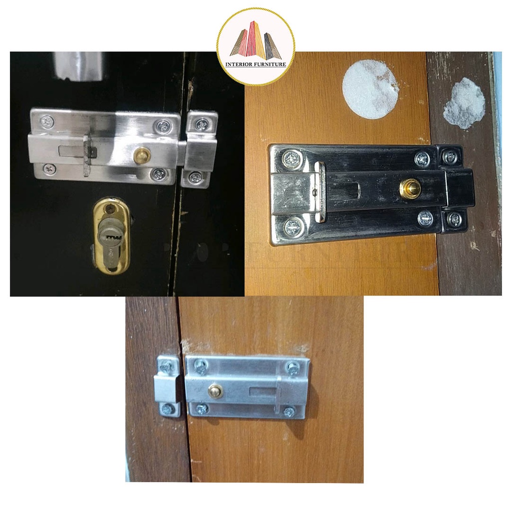 Grendel pencet otomatis Grendel Slot Pintu Selop Kunci Pintu stanless stell Otomatis 3 &amp; 4 inch