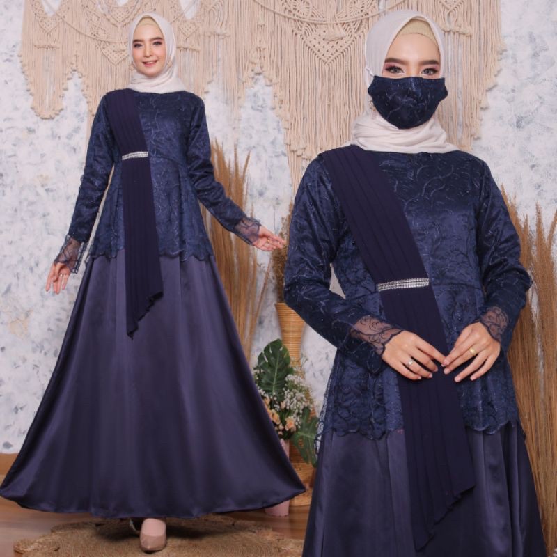 Gamis selendang terbaru by RASAQI KEBAYA/gamis pesta/gamis wisuda/gamis modren wanita muslimh