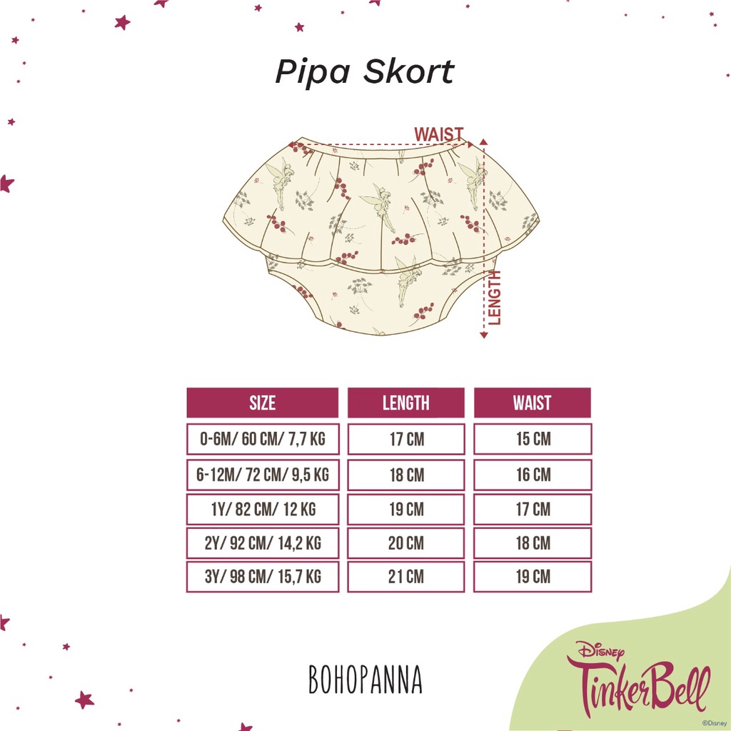 BOHOPANNA PIPA SKORT ROK CELANA BAYI MOTIF / SKORT DISNEY