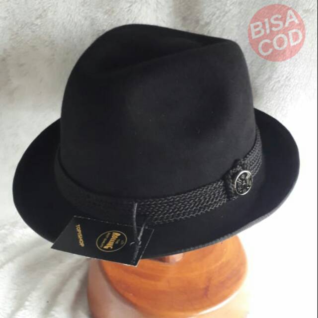 Topi fedora laken black list tali istimewa
