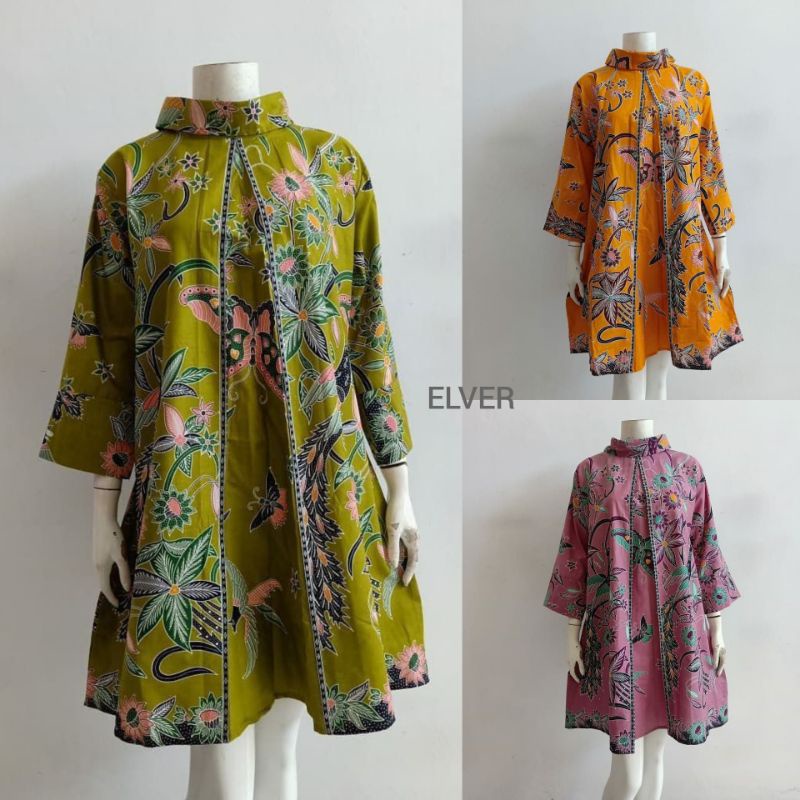 TERBARU GROSIR TUNIK BATIK WARNA WARNI KUPU KUPU