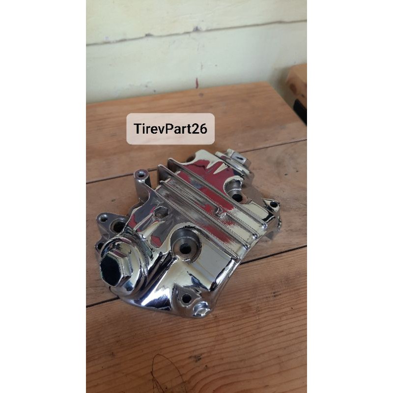 Tutup kop capil Tiger revo Megapro primus  CROOM bahan ori copotan