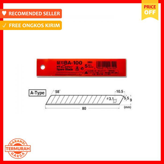 

Nt Ba 100 Spare Blades 9 Mm - Alat Pemotong Kertas - Cutter