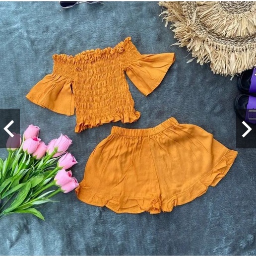 SETELAN ANAK ANAK BALITA / SET BAJU BALI ANAK CREPE ELFIS SABRINA RUFFLE / SET SABRINA CELANA RUFFLE BALITA PEREMPUAN SETELAN ANAK ELLIAS