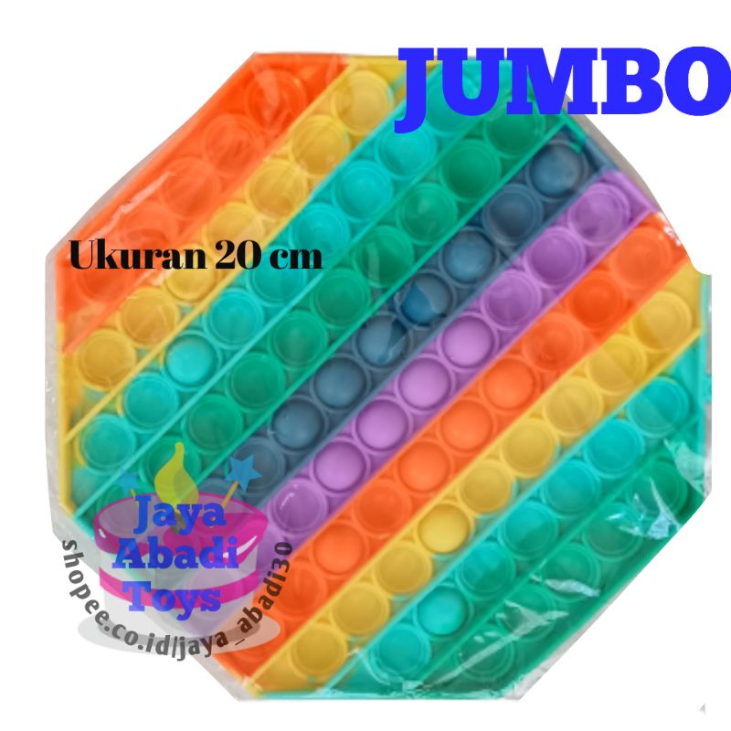 MAINAN ANAK VIRALL FIDGET PUSH /POP IT PELANGI RAINBOW MOTIF LUCU MURAH MERIAH-Jumbo Octagon
