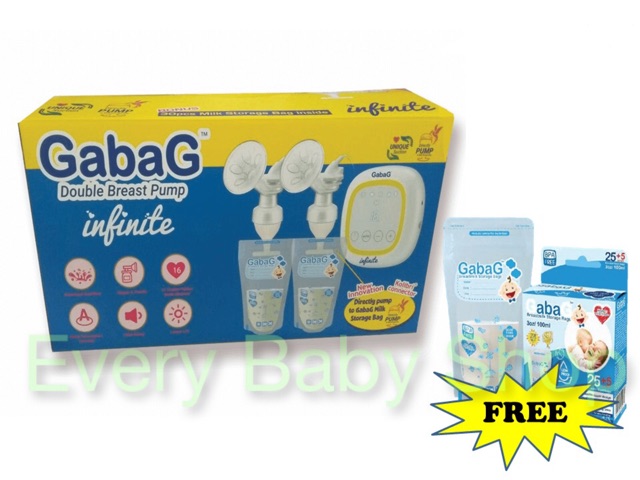 Gabag Pompa Asi DOUBLE ELECTRIC Breast Pump - Gabag Infinite Dobel Elektrik Breastpump Free Kolibri