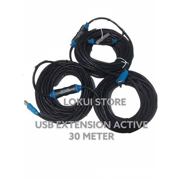 USB 2.0 Extension Active 30 Meter NETLINE Cable / USB 2.0 Active Extension 30m