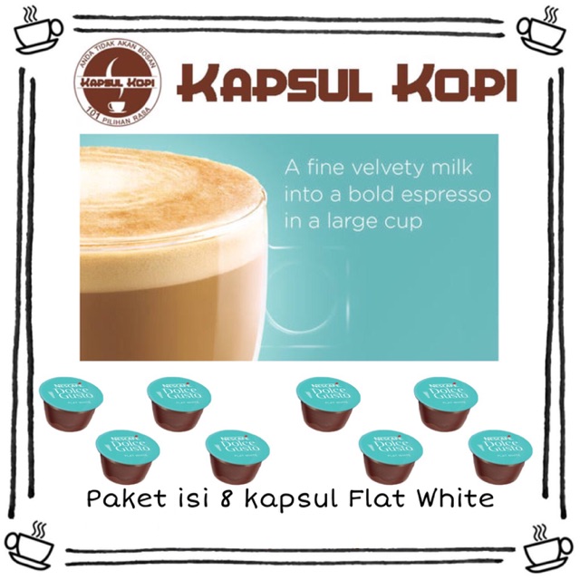 

Paket isi 8 Kapsul Flat White Kapsul Kopi Nescafe Dolce Gusto Coffee Capsule