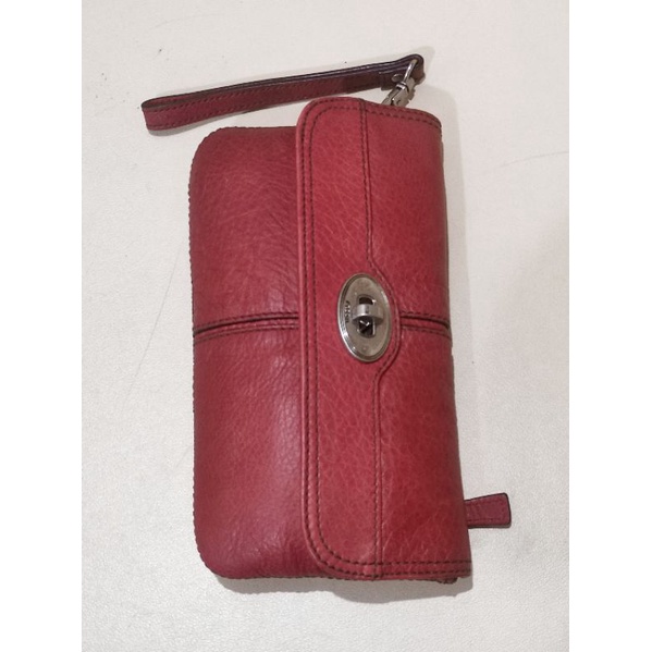 Fossil Maddox Foldover Preloved Red
