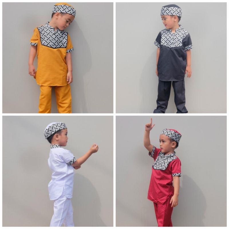 Setelan koko anak baju muslim anak koko batik anak 1-5 Tahun