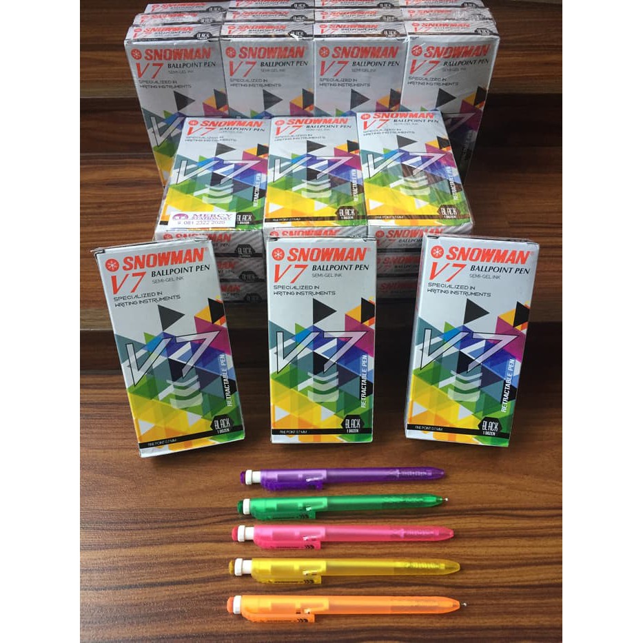 

Pulpen / pen / Bolpen Bolpoint Snowman V - 7 / V7