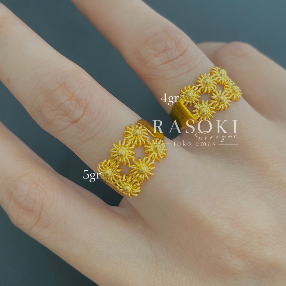 CINCIN BUNGA MATAHARI  EMAS 24 LM LONDON 99,9%