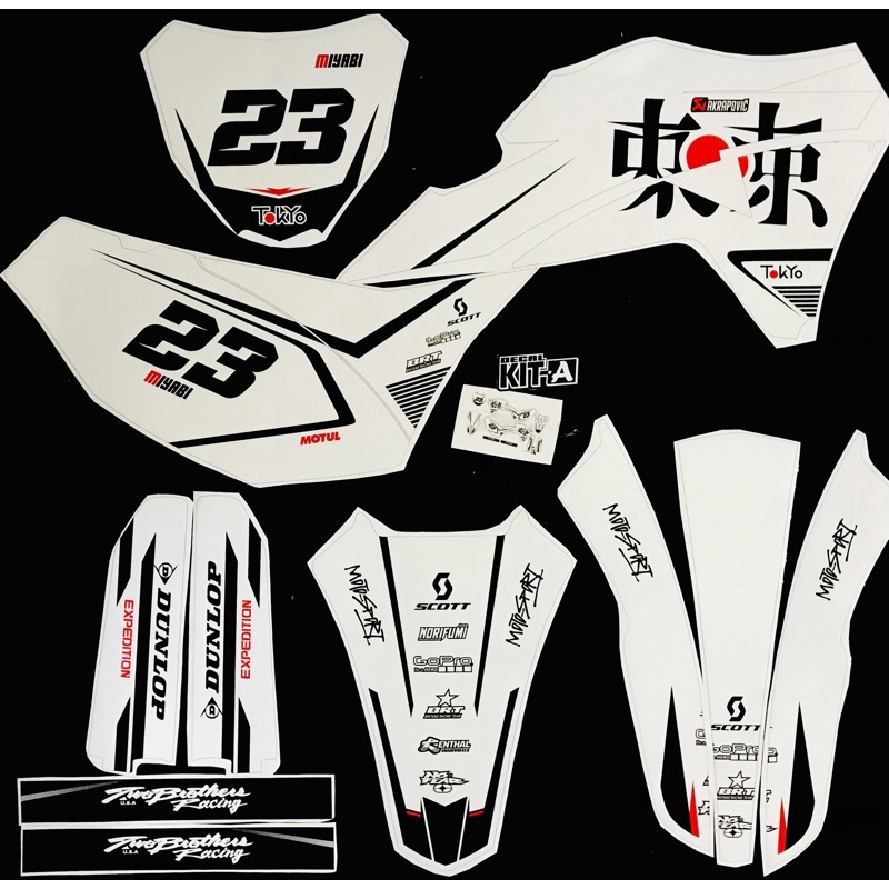 Decal Klx Gordon Sticker Striping Stiker KlxGordon Putih Hitam Decal Sticker Gordon Dekal Klx Gordon