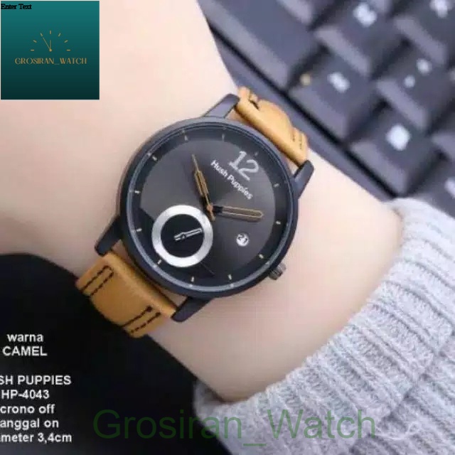 Jam Tangan Pria Wanita Hush Puppies HP-21 Tanggal Aktif Tali Kulit [G_W]