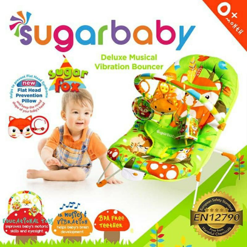 SUGAR BABY DELUX VIBRATION 1 RECLINE/BABY BOUNCHER SUGAR BABY 1 POSISI/KURSI DUDUK BAYI