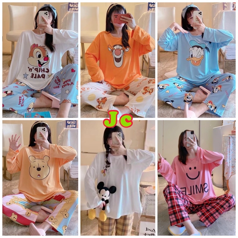 NEW JC- Stelan Oversize Import PP / Stelan Tidur Bigsize PP / Grosir piyama wanita Import