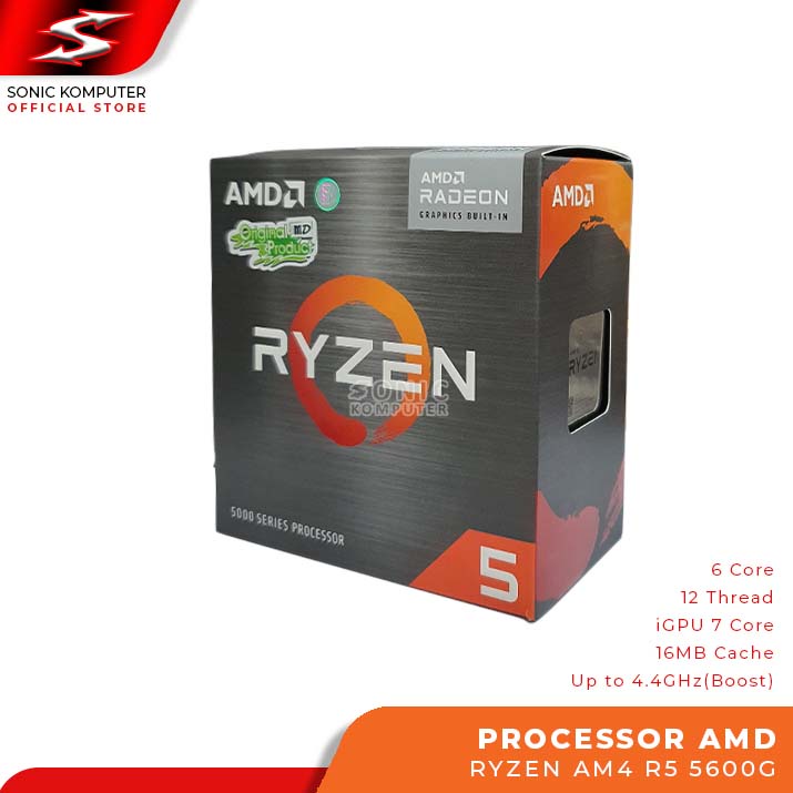 Processor AMD Ryzen 5 5600G with Radeon Graphics Prosesor Ryzen5 AM4