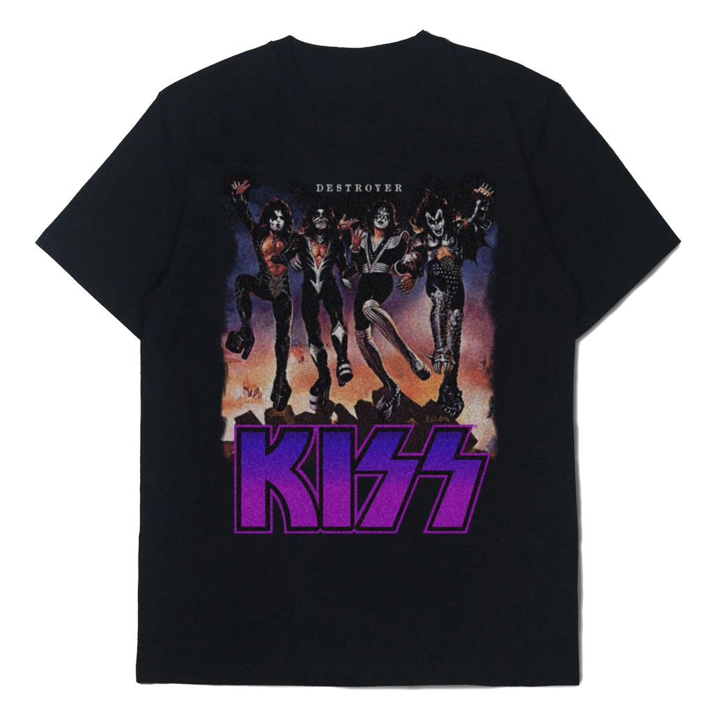 Kaos Kiss Destroyer Bootleg Kaos Band Vintage Combed 24s