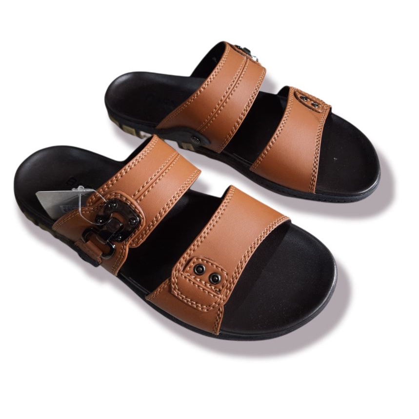Sandal Slop Original Pria Barnet Reno Berkualitas-RENO 17 TAN