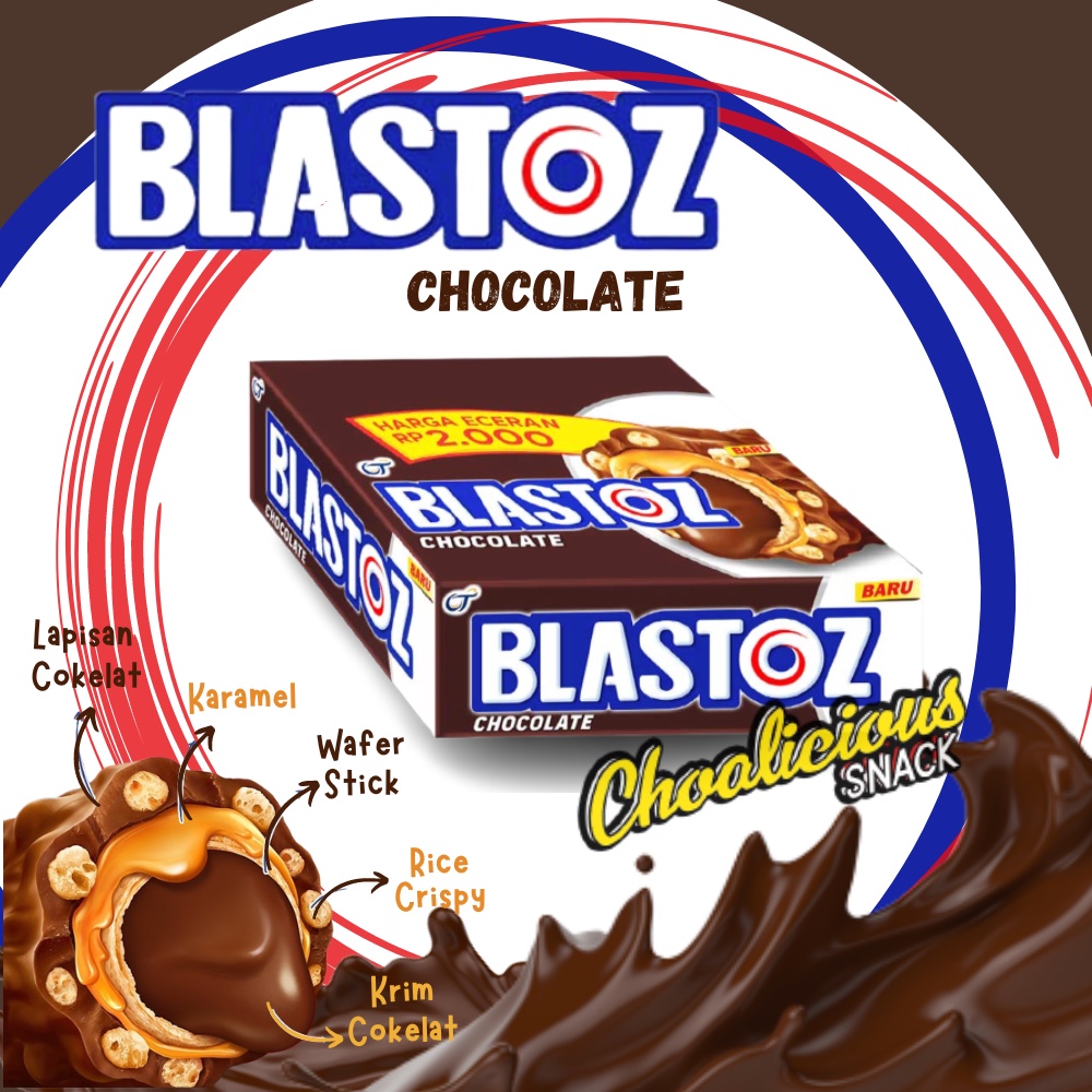 

BLASTOZ Chocolate @24 gram (1 box isi 12 pcs)