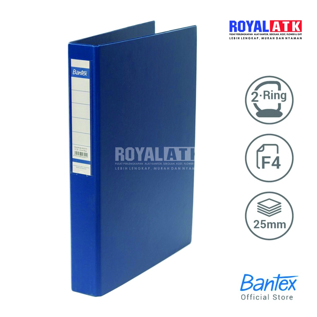 Bantex Ring Binder 1222 Fc 2D-25Mm (8223 01) Blue