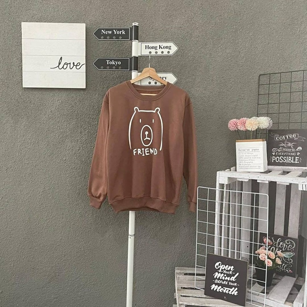 Nara Grosir - Bear Friend Sweater | Sweater Unisex Allsize fit to L