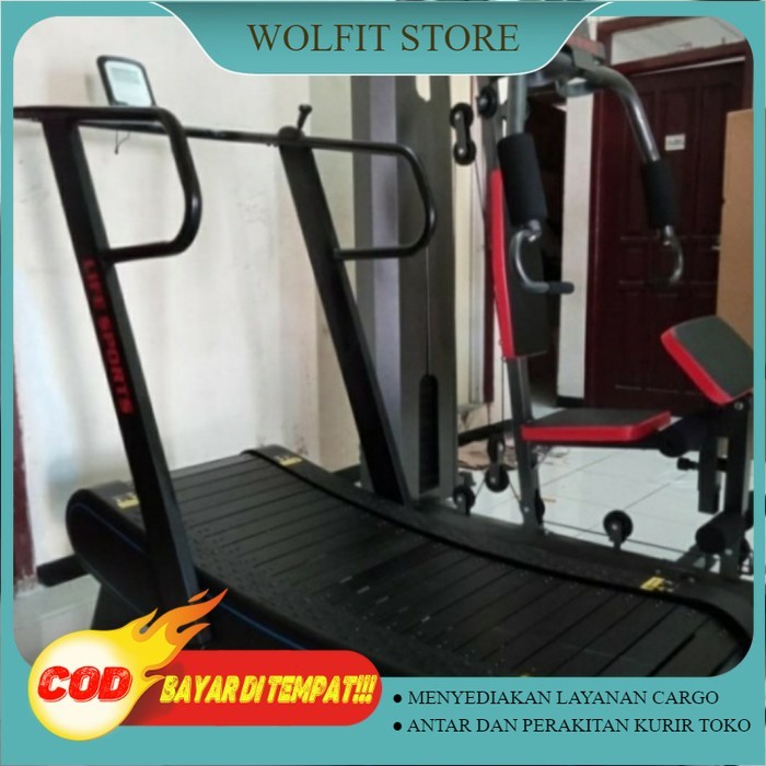 Alat Olahraga Fitness Gym - Treadmill Manual Komersil Curve Life Sport