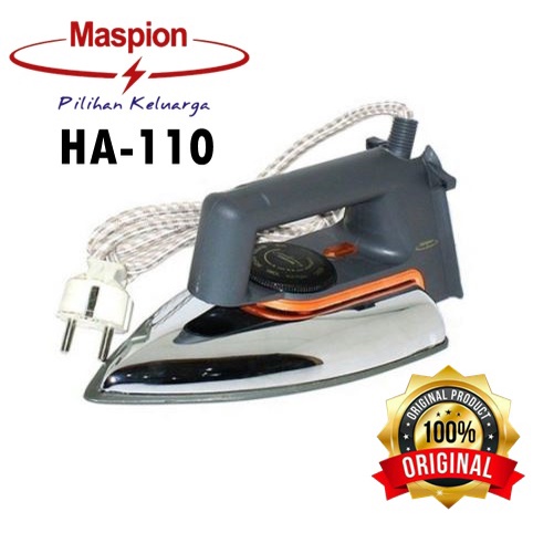 Setrika Listrik Maspion HA-110 Setrika Anti Lengket 350 Watt HA 110 - Gosokan Classic Maspion