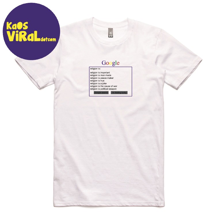 BAJU KAOS TRETAN MUSLIM COKI PARDEDE GOOGLE RELIGION IS T-SHIRT