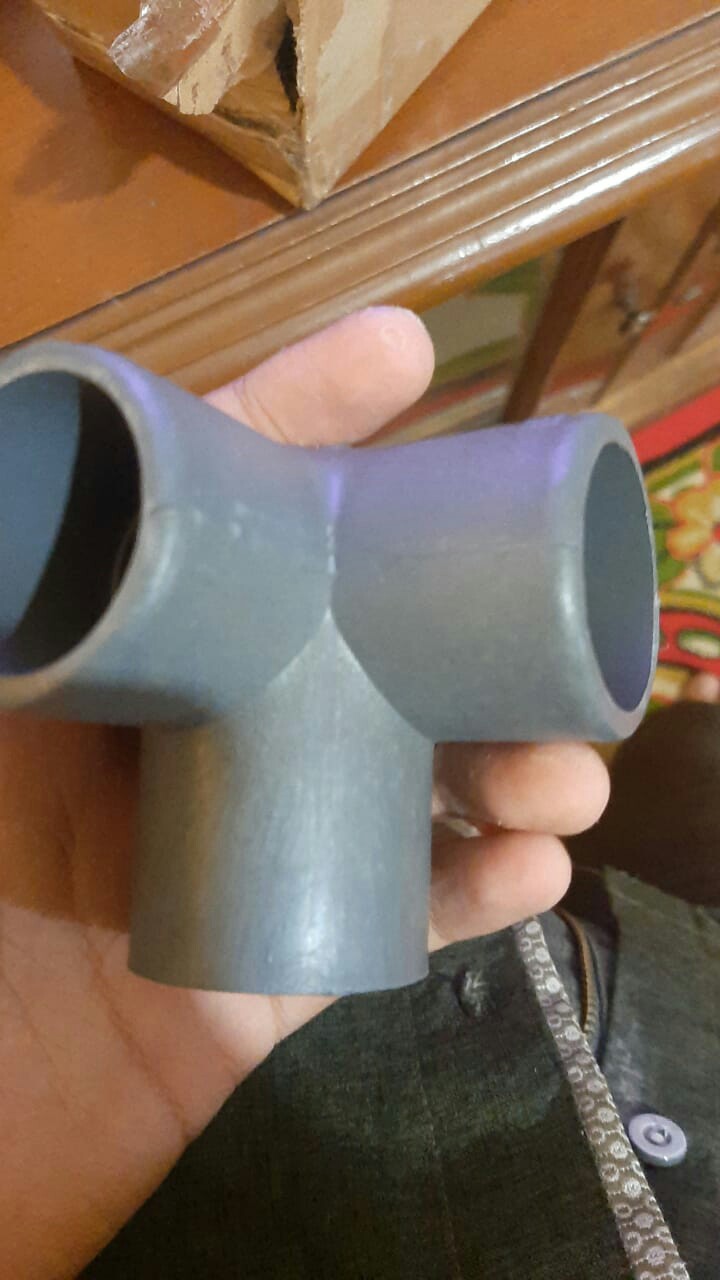 3 Way Sambungan Pipa Pvc 1 Abu-abu Utk Pembuatan Rak Hidroponik, Dll