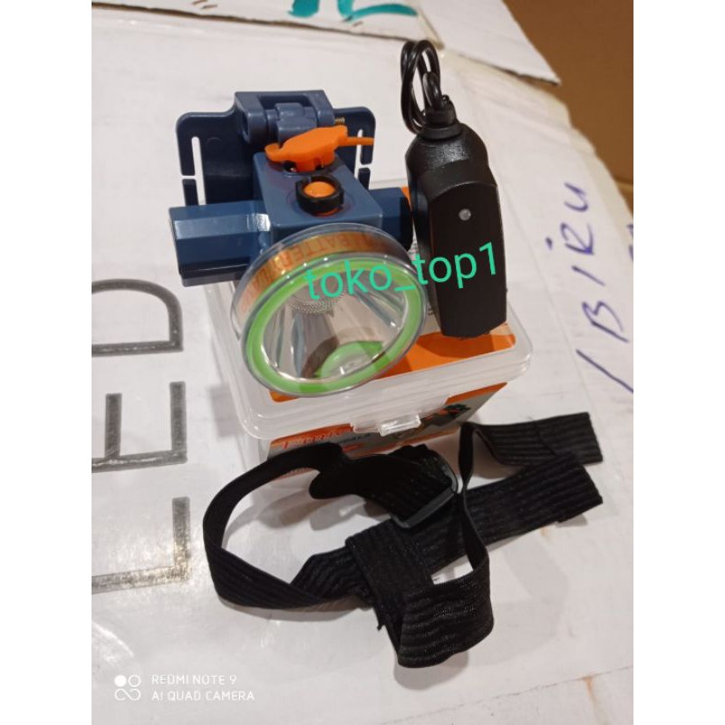 senter kepala super terang 20w 728 emico/putih /headlamp /senter kepala selam