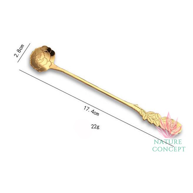 Sendok Unik Gagang Rose untuk Anak Teh Kopi Gift Dessert Kue