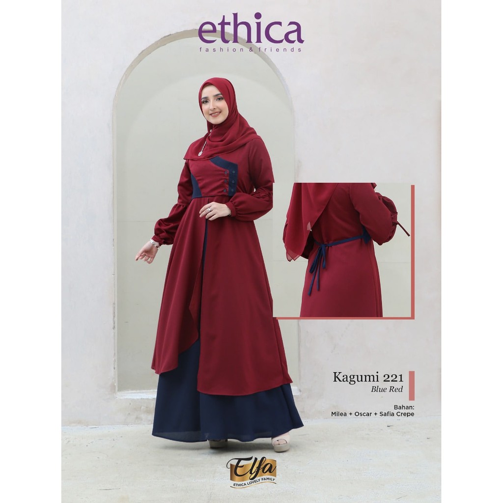 Gamis Ethica Kagumi 221 Blue Red