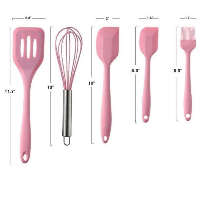 Spatula Silikon SET 5 in 1 Perlengkapan Masak Dapur 5IN1 Grosir