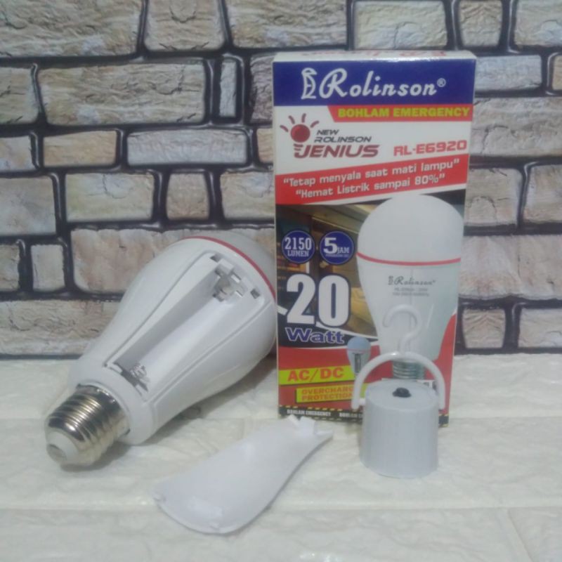 Lampu Bohlam Emergency 20 watt RL-E6920 ROLINSON